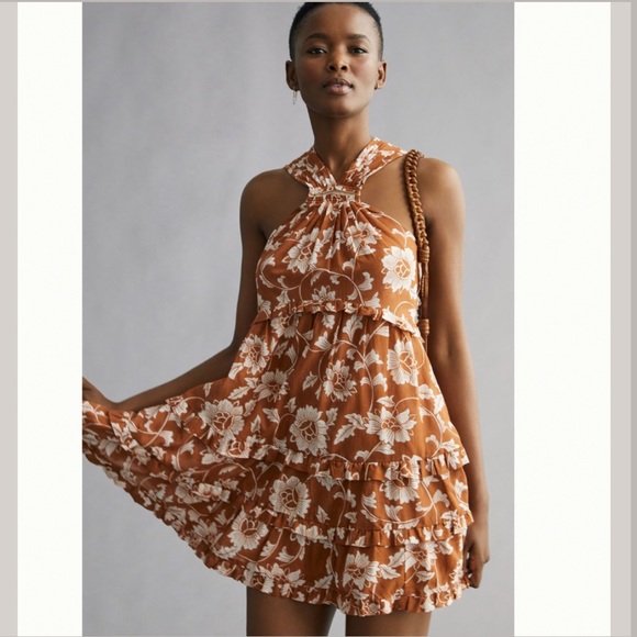 Anthropologie Dresses & Skirts - ANTHROPOLOGIE Printed Halter Mini Dress size 12